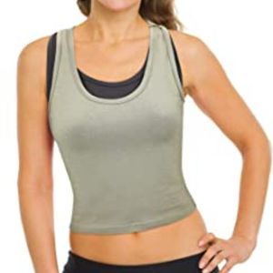 Boao 4 Pieces Basic Crop Tank Tops Sleeveless Racerback Crop Sport Top for Women